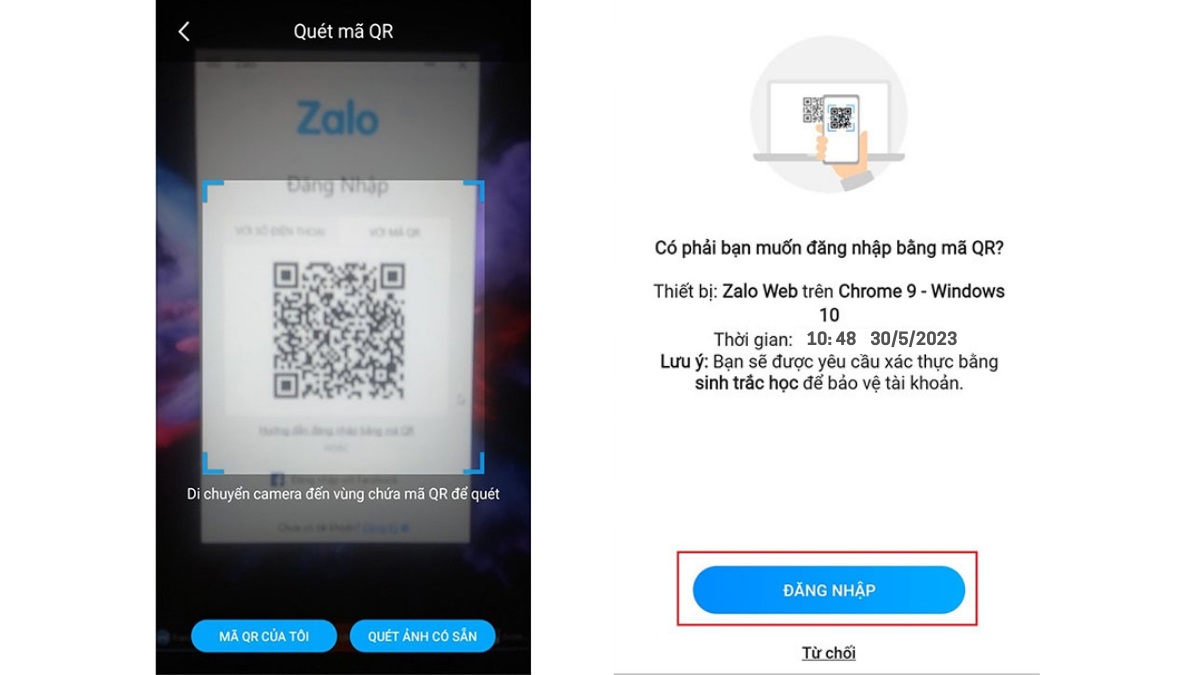 Cách đăng nhập Zalo web bằng mã QR trên điện thoại bước 4
